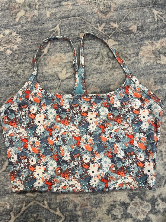 The North Face Tops - The North Face Women's Floral Racerback sports bra  in Blue and Orange size M.